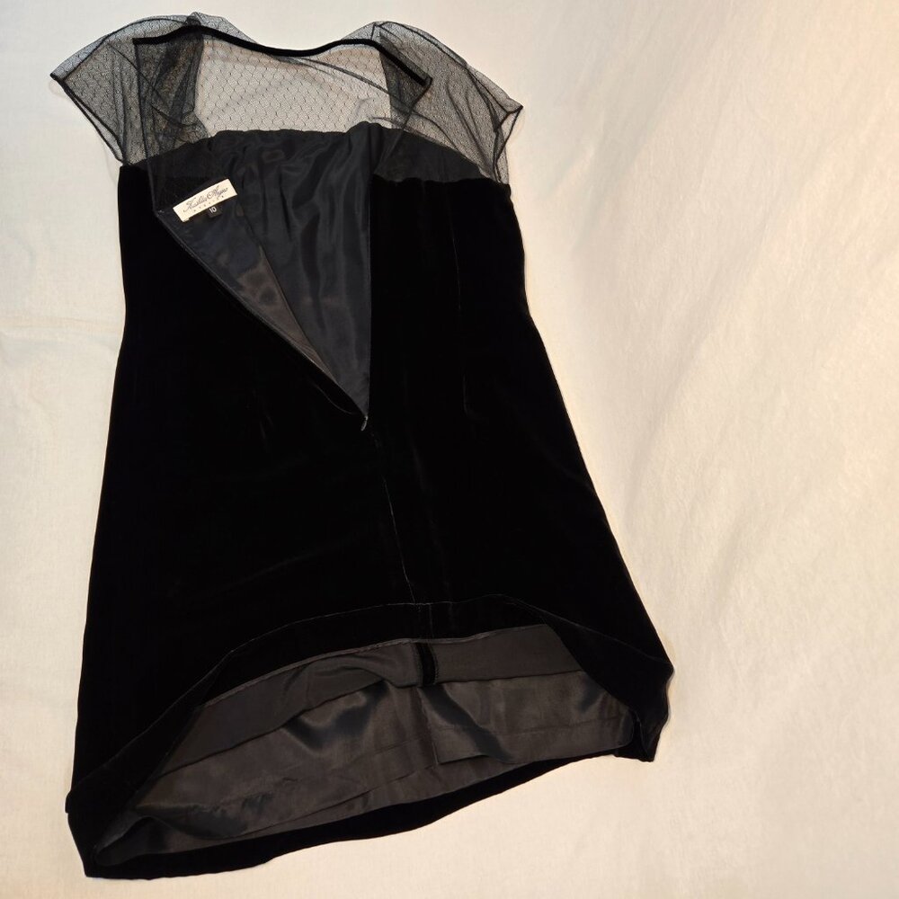 Vintage KATHLIN ARGIRO Black Velvet Sheer Top Dress Size 10 USA MADE New NO Tag! - Picture 9 of 16